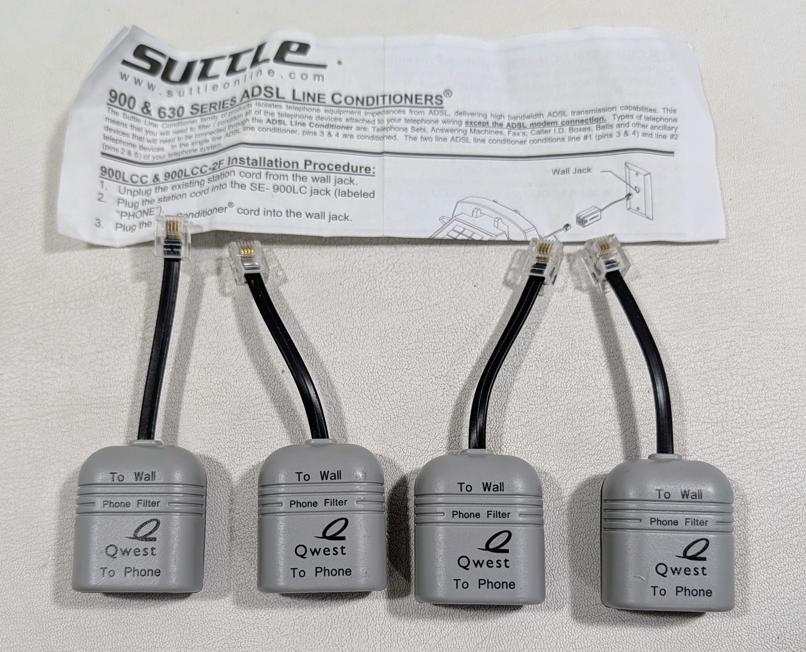 Lot Of 4 Qwest 900 Series ADSL Phone Line Filters 900LC4-03Q, New Opened Box 