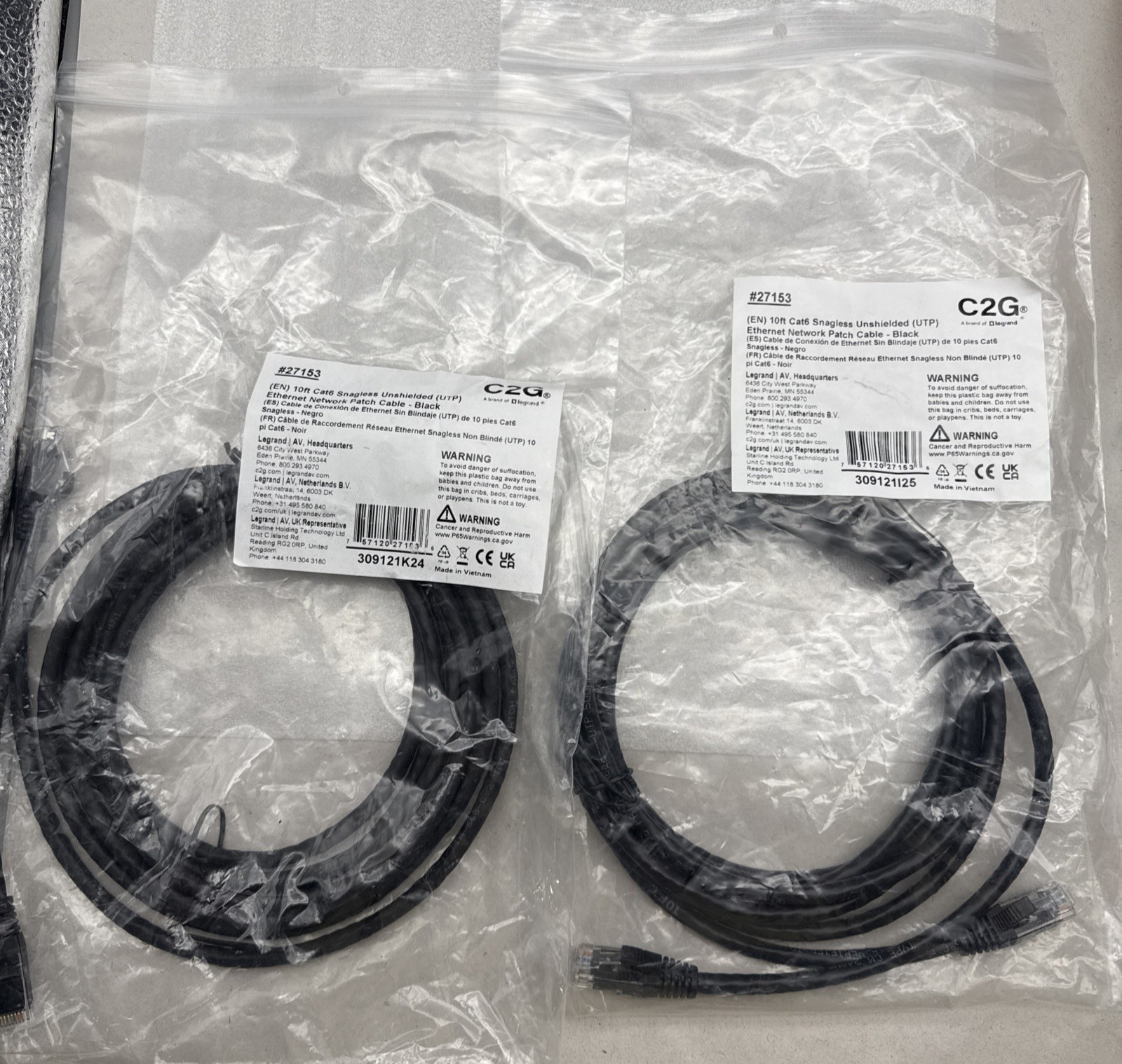 C2G Legrand Cat6 Ethernet Cable, Snagless Unshielded Cat6 Patch Cable 10ft *read