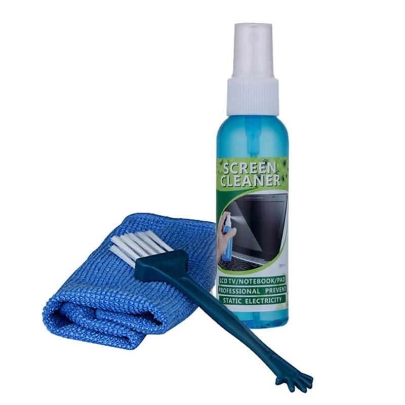 1 Set Brush Cloth Liquid High Quality Screen Cleaning Kit for LCD TV Tablet