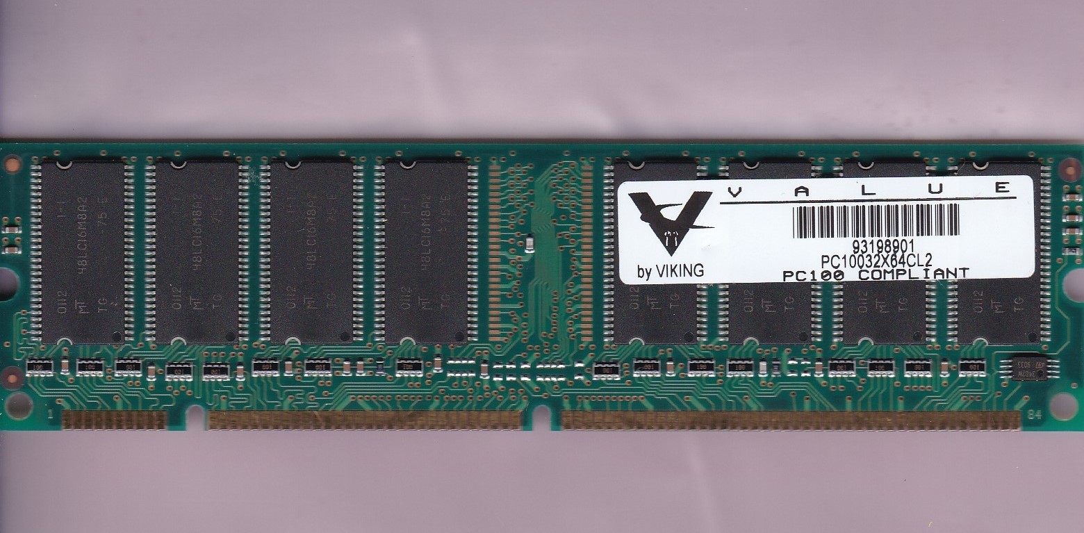 256MB PC-100 VIKING PC10032X64CL2 Ram Desktop Memory Stick PC100 COMPLIANT SDRAM