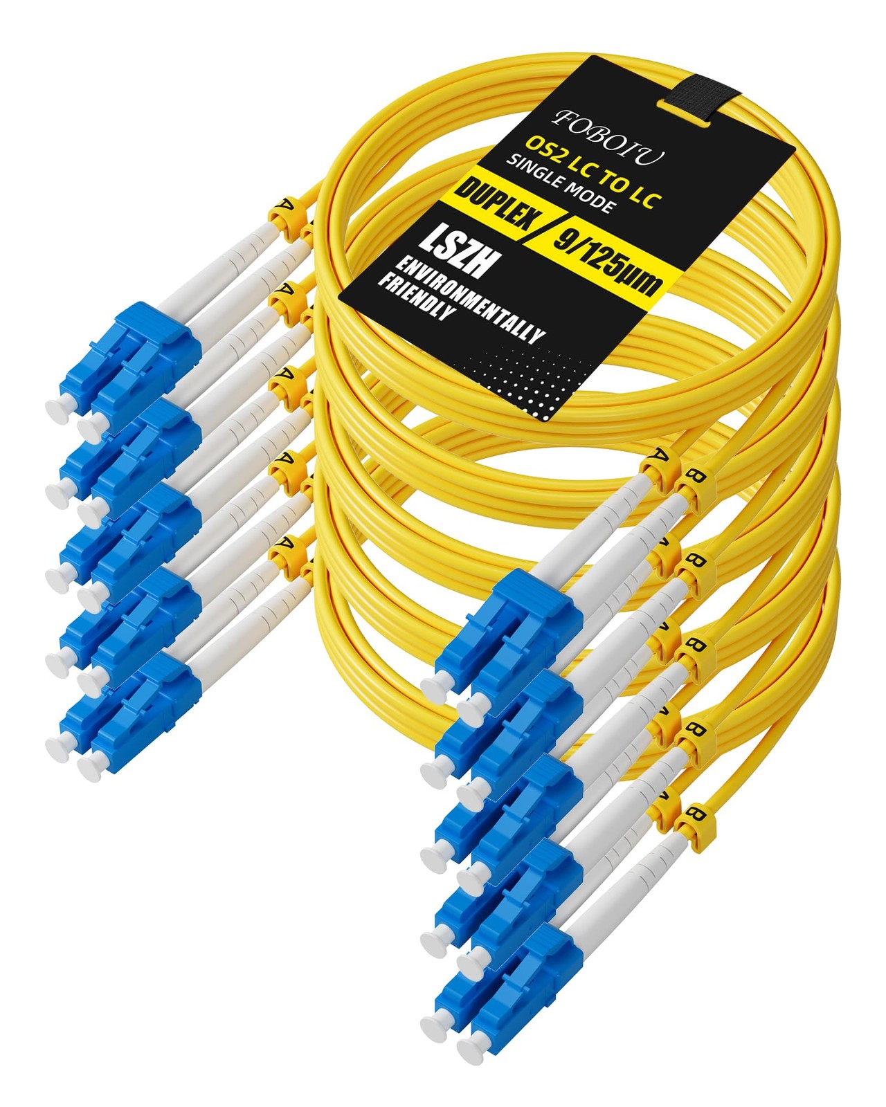 Foboiu OS2 LC to Single Mode Fiber Patch Cable 3M(10FT), Yellow LC-LC