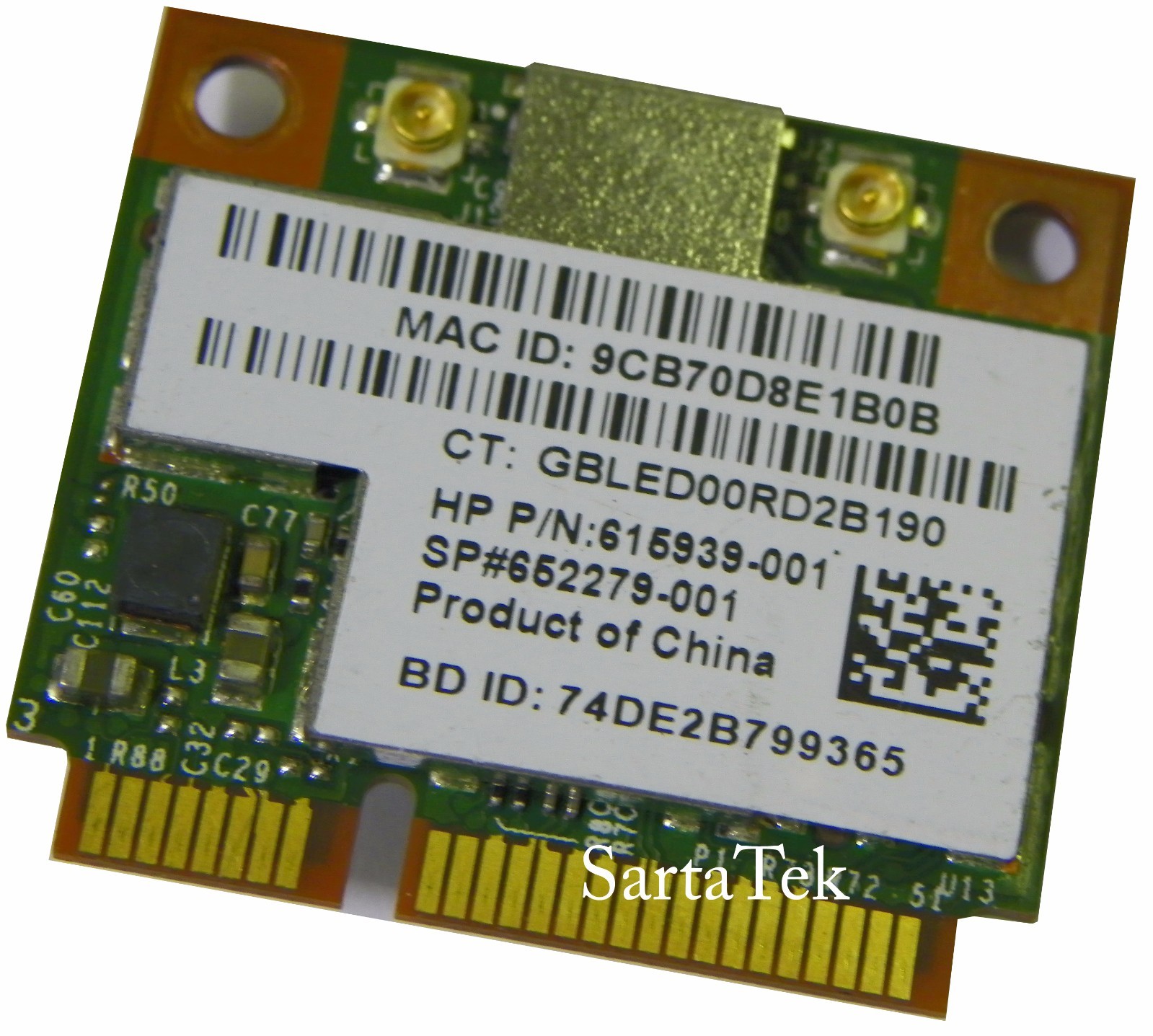 HP 652279-001 b/g/n Wireless + bluetooth PCIe Half Broadcom BCM943225HMB