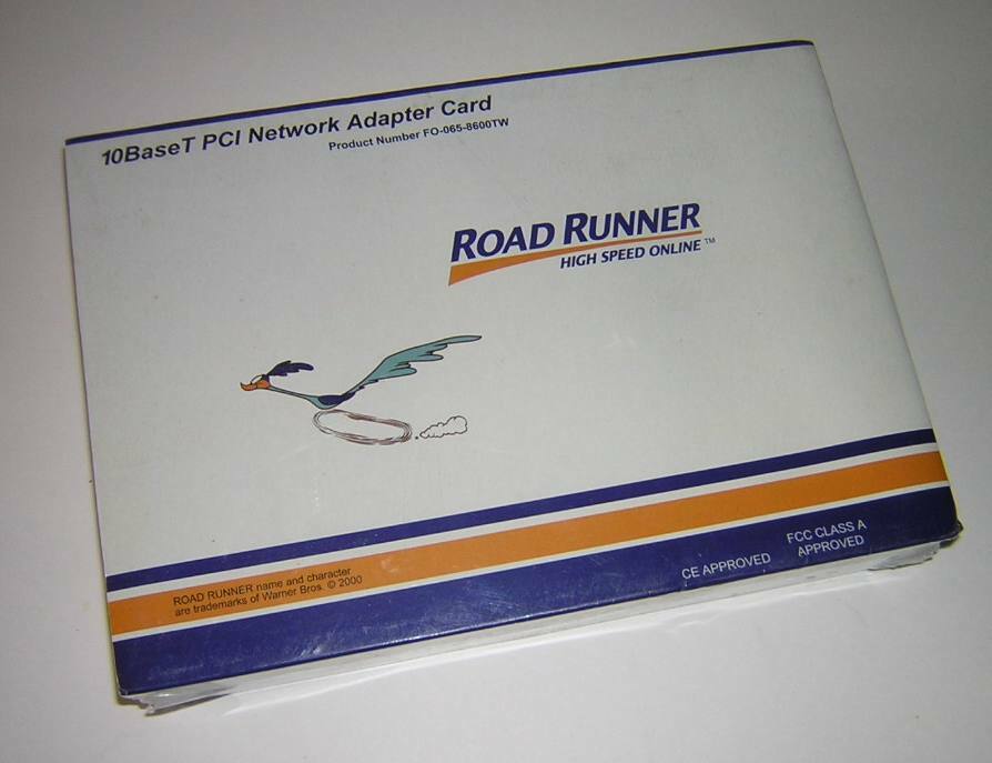 Vintage Road Runner 10BaseT Ethernet LAN PCI Card NIC FO-065-8600TW NEW in Box