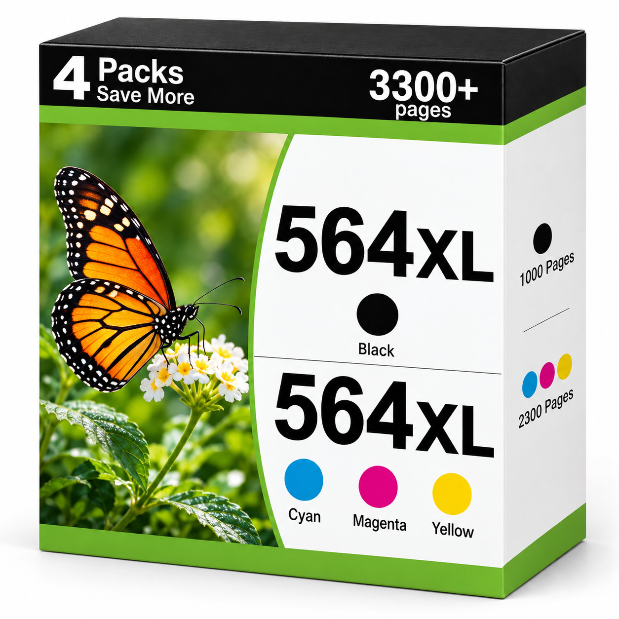 564XL Ink Cartridge Replacement (4-Pack) for 5514 5520 6525 5511 Printers