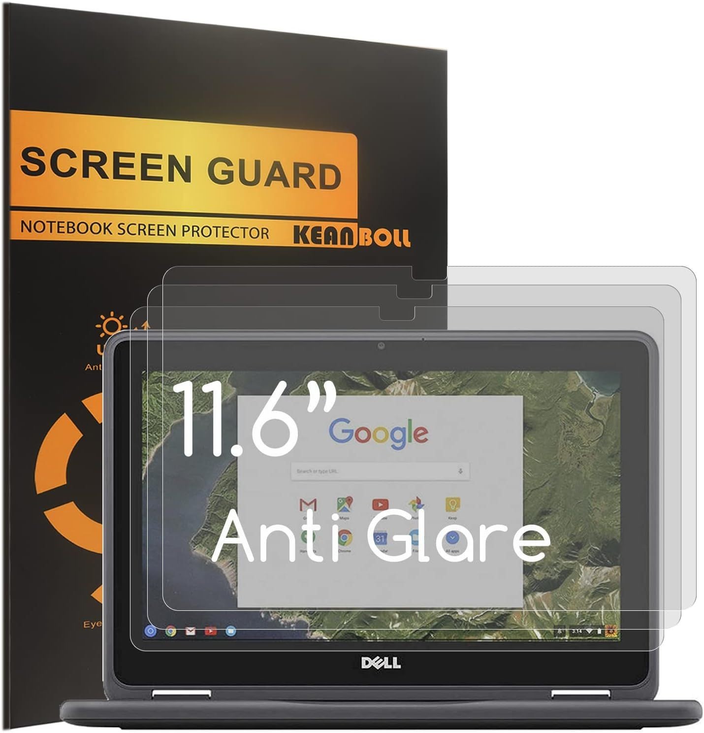 3 Pack Anti-Glare Screen Protector for 11.6 Inch Dell Chromebook 11, 3100, 3120
