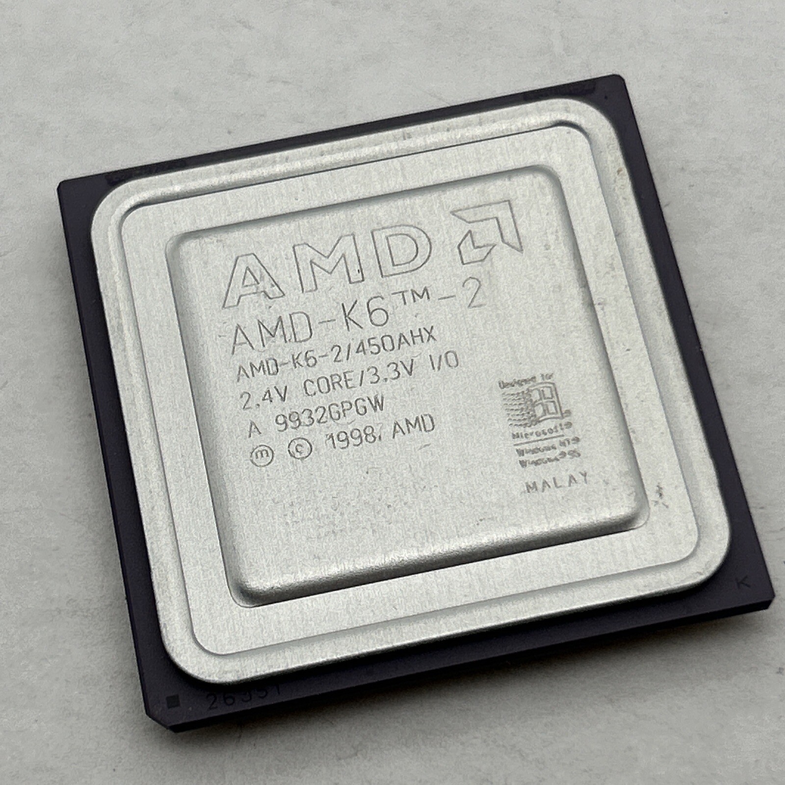 Rare AMD K6-2 450 AHX 450MHz 2.4v core 3.3V Socket 7 CPU 1998 Vintage K6-II