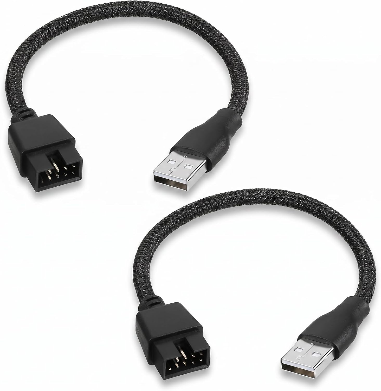 2 Pack USB 2.0 to 9 Pin Motherboard Header Adapter Cable, USB Type a Male