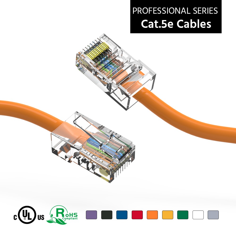 40Ft CAT5E UTP Ethernet Network Non Booted Cable Orange