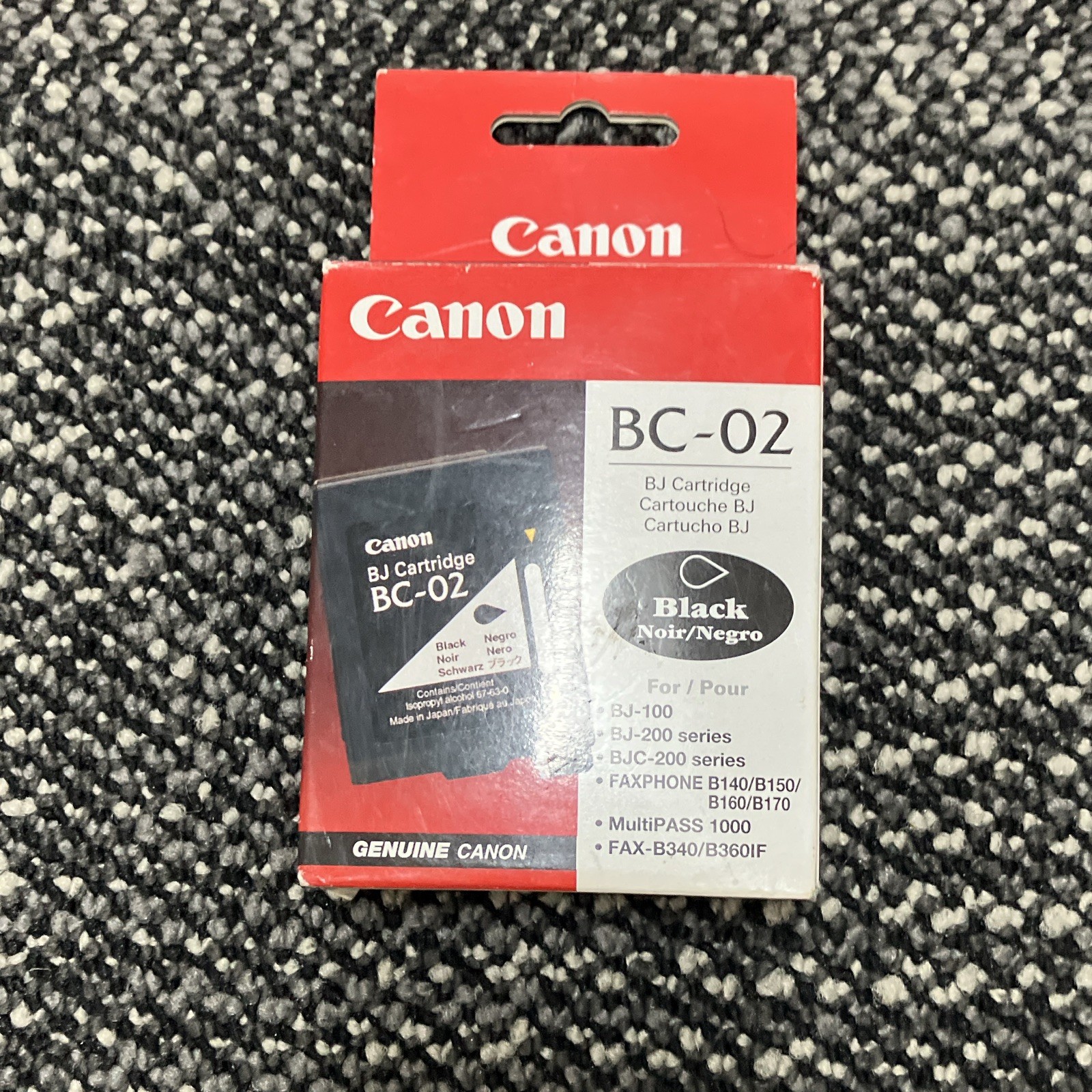 Canon Genuine BC-02 Black Inkjet Ink Cartridge for BJ/BJC Series & MultiPASS