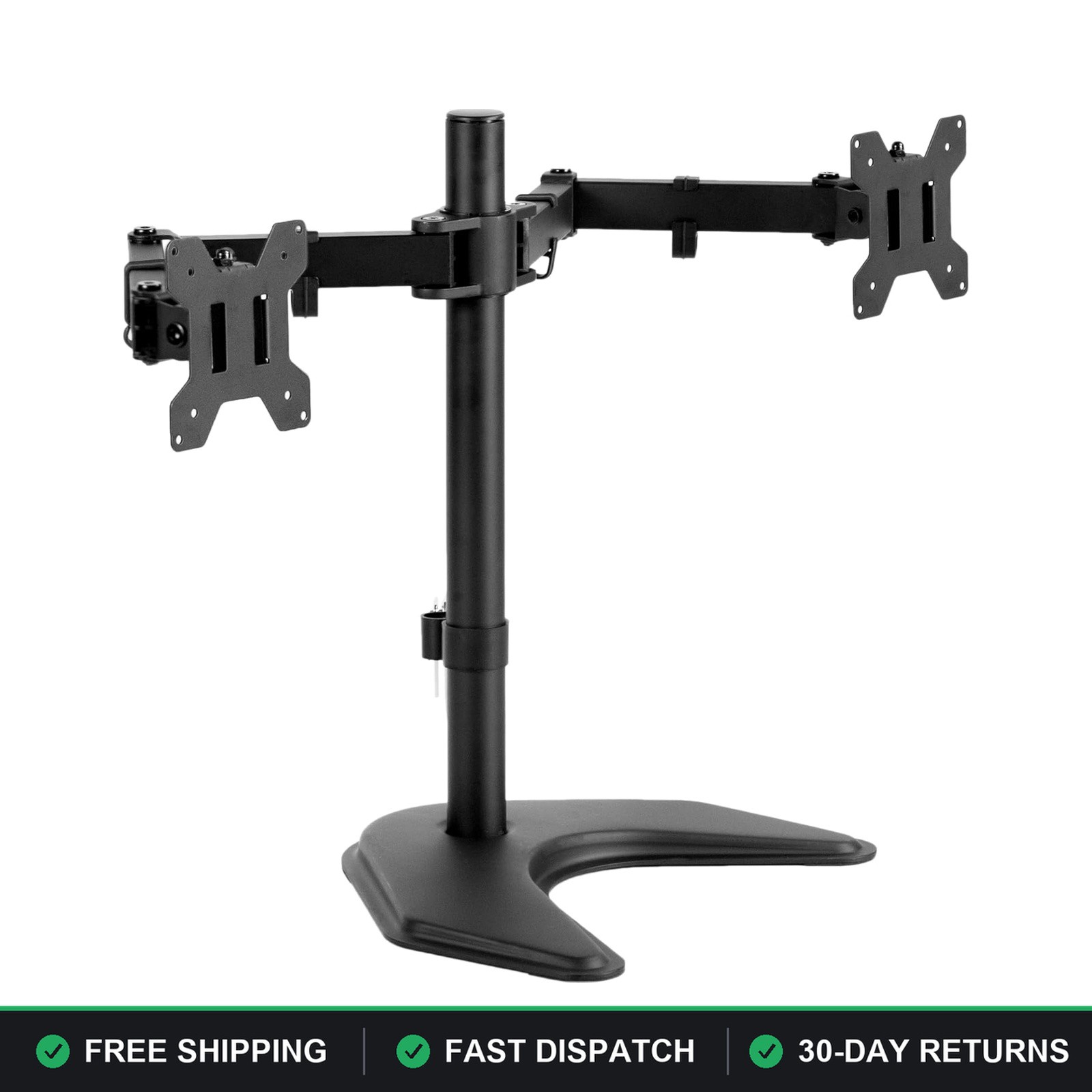 Dual Monitor Stand VIVO 13-27 Inch Adjustable Desk Mount with Cable Clips