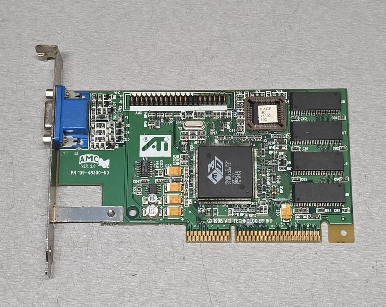 ATI Rage IIC AGP 8MB Graphics Card 109-48300-00 Vintage 1998