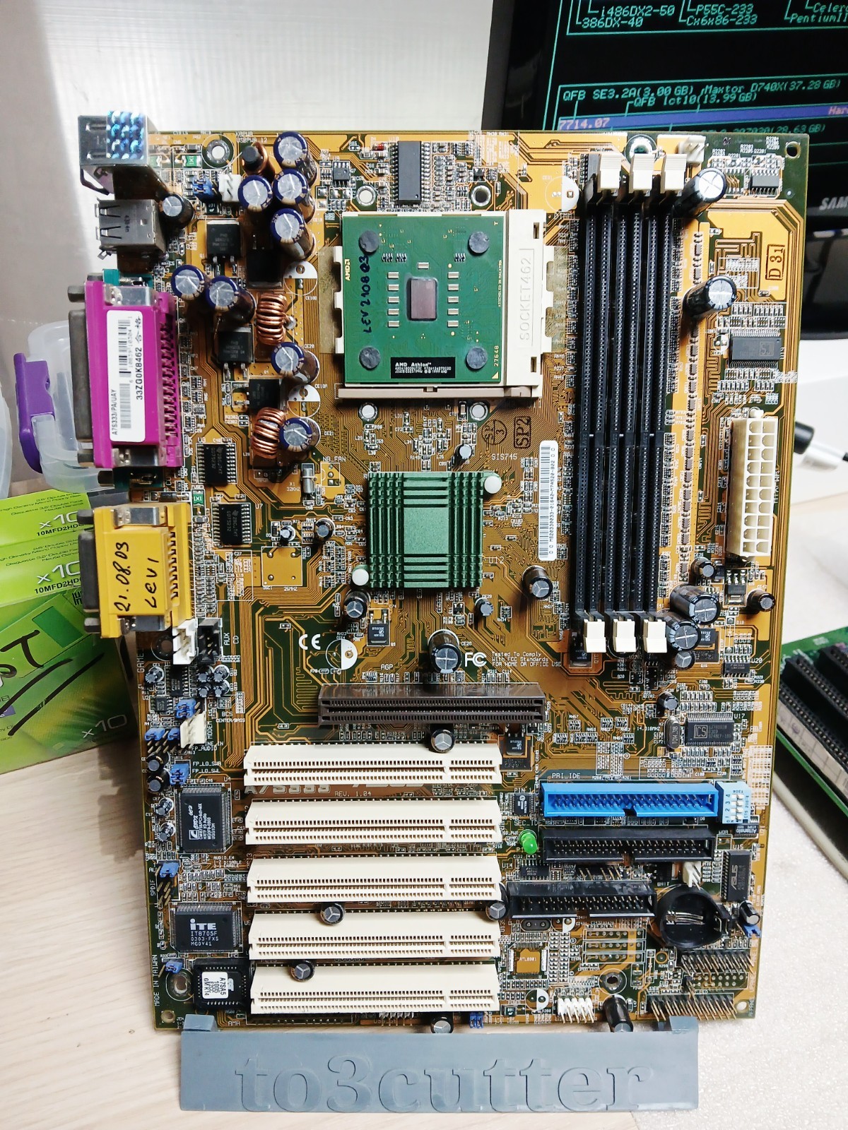 VINTAGE - Asus A7S333  - AMD AthlonXP 1800 + 512 MB Ram GREAT GAMING PLATFORM 