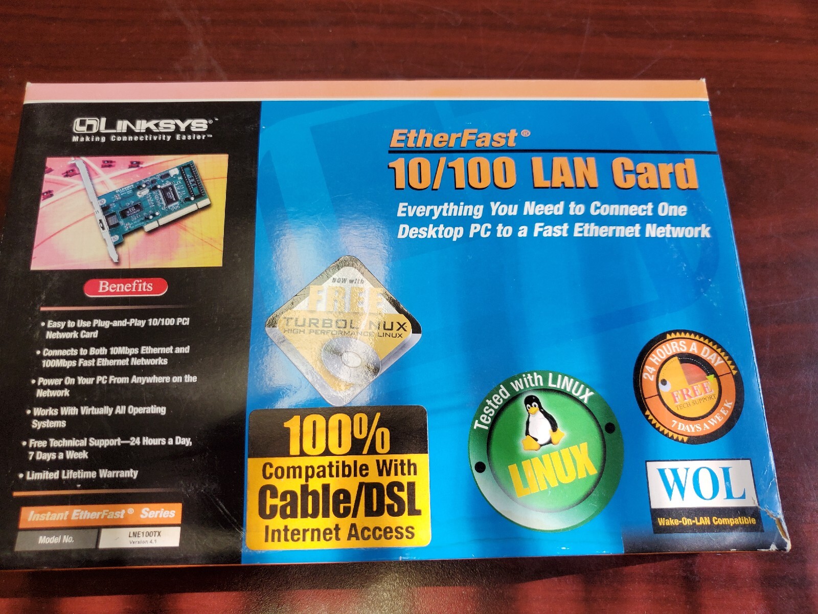 Linksys EtherFast 10/100 LAN Card - Model #LNE100TX Version 4.1