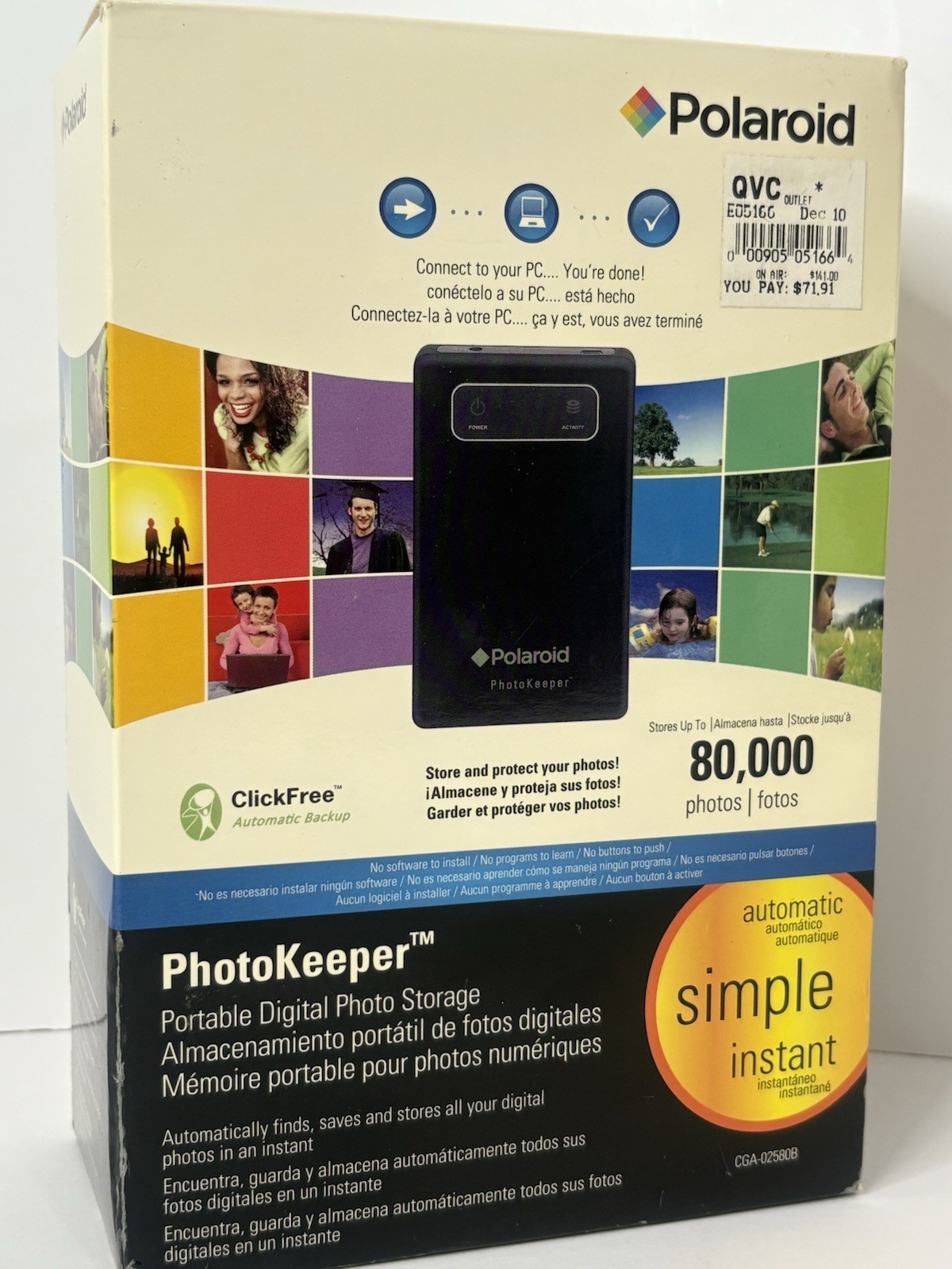 Polaroid PhotoKeeper Digital Storage 80GB - CGA-02580B - 80k Photos SEALED