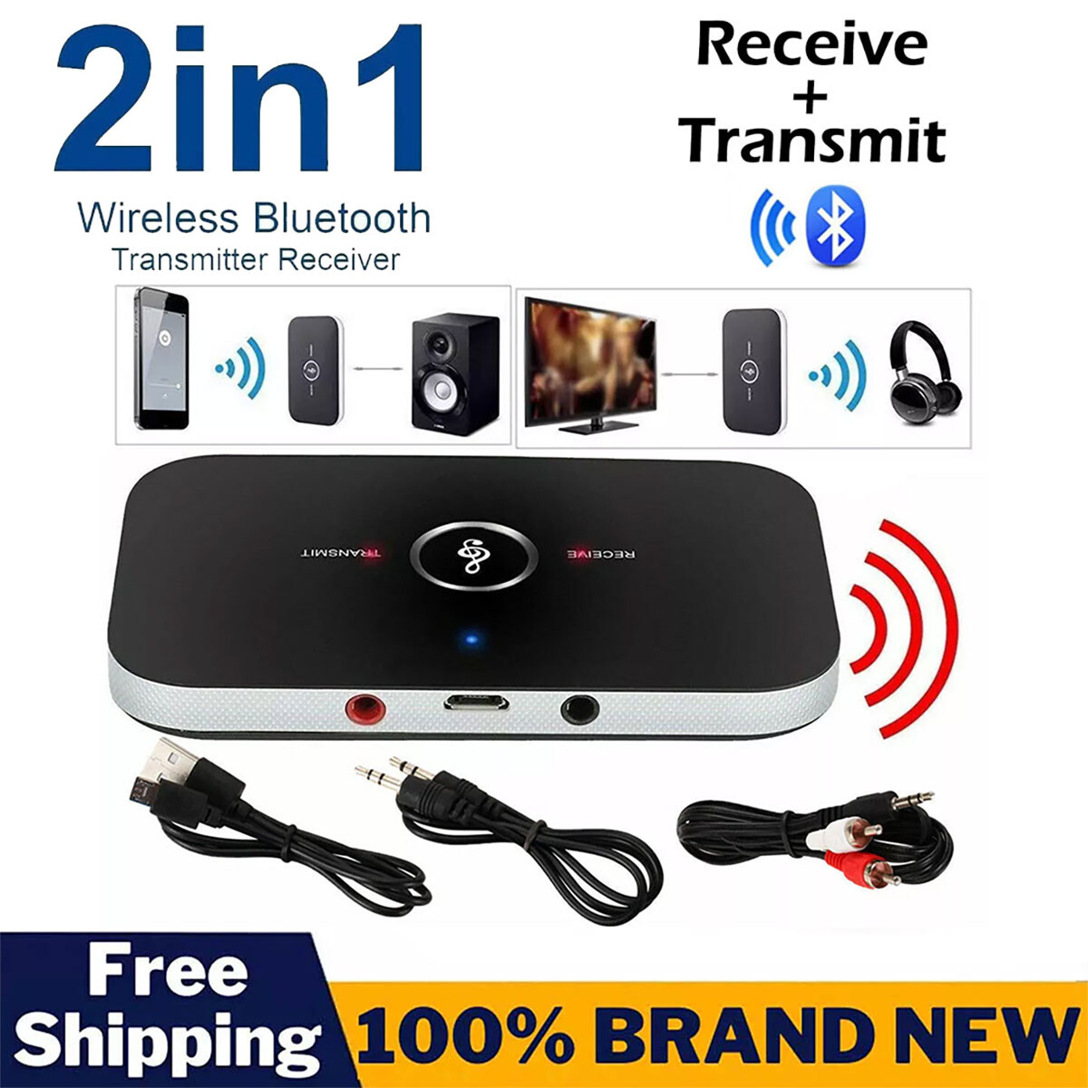 2 in 1 B6 Wireless Bluetooth Music Player Transmitter Receiver