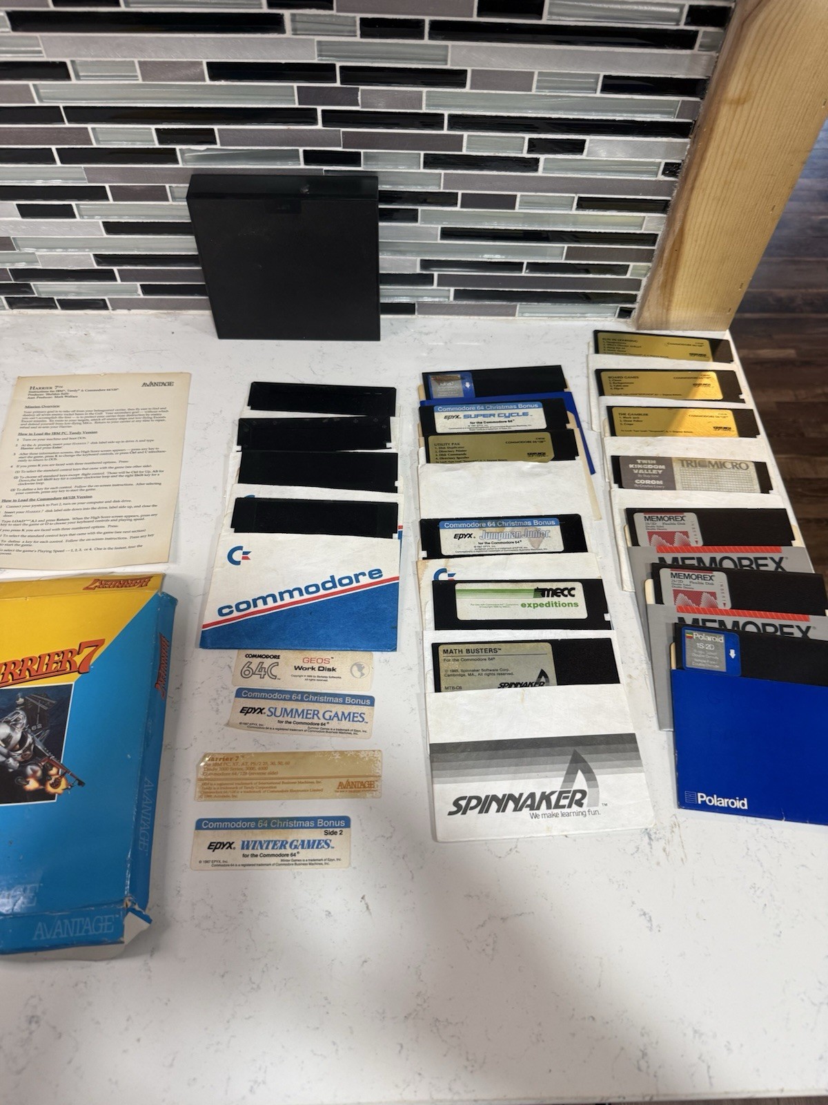 Commodore 64 C64 5.25 Floppy Disk Software Games Lot Harrier 7 Epyx Untested