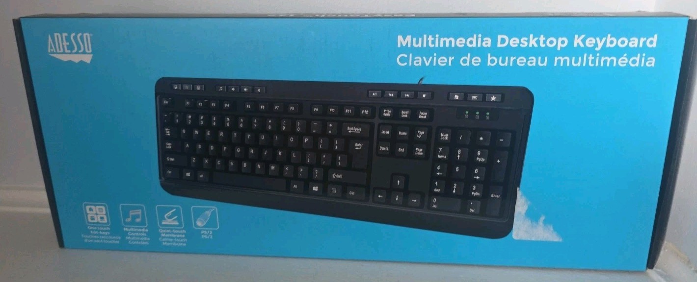 ADESSO AKB-132PB BLACK PS/2 KEYBOARD EASYTOUCH 132