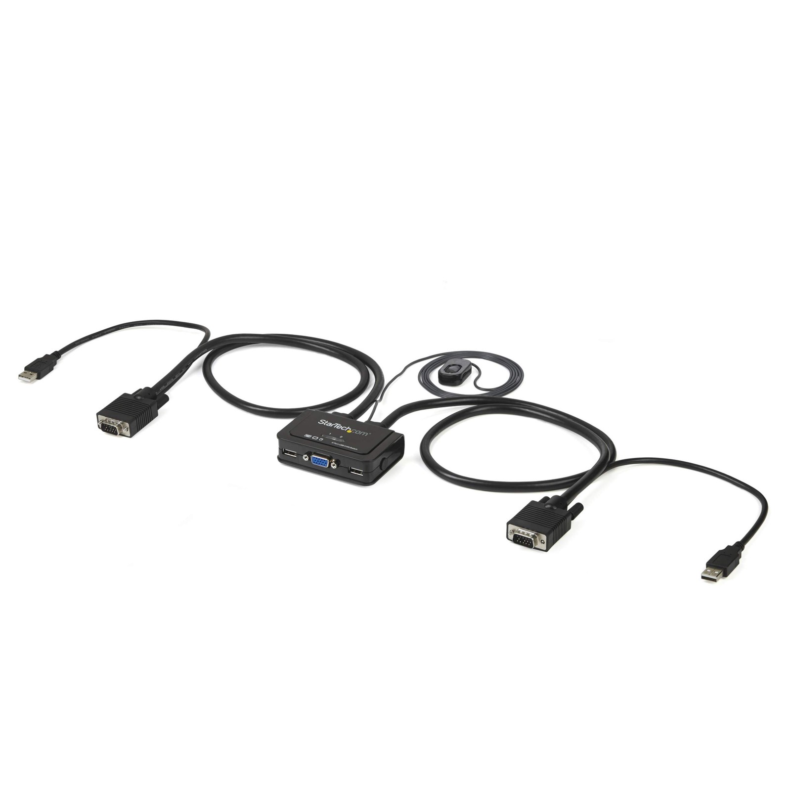 StarTech.com 2 Port USB VGA Cable KVM Switch - USB Powered with Remote Switch -