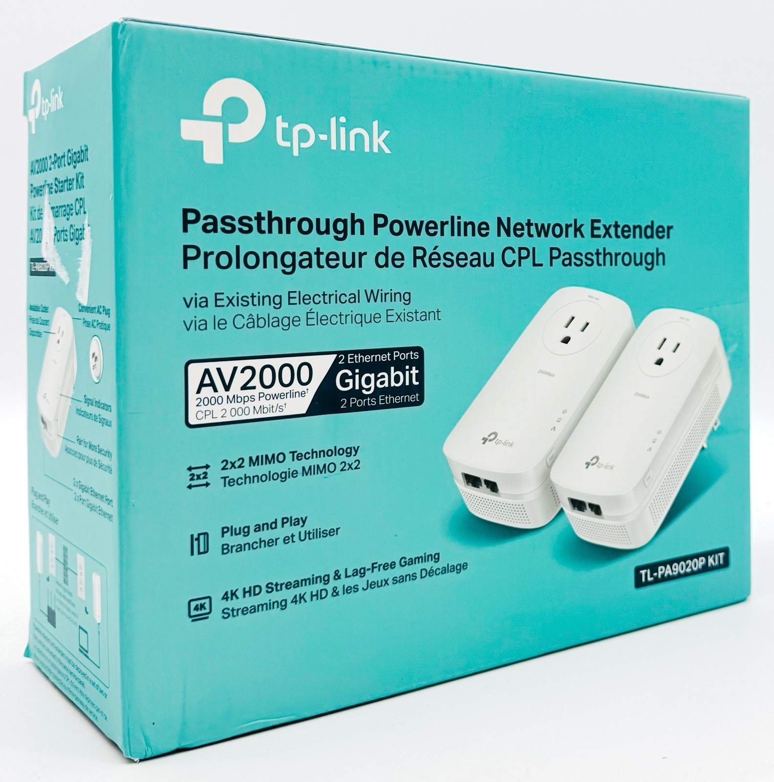 TP-Link TL-PA9020P KIT AV2000 Powerline Ethernet Adapter W/ 2 Gigabit Ports