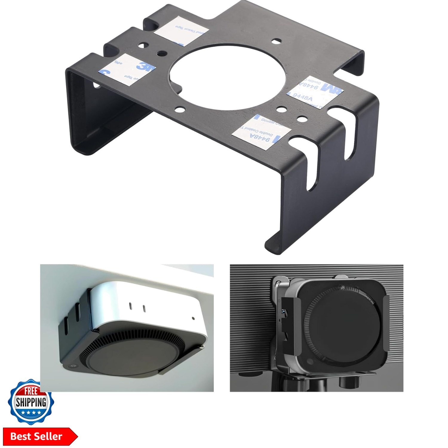 All Metal Mac mini M4 Stand- Secure Under Desk Mount for 2024 Mac mini M4/M4 ...