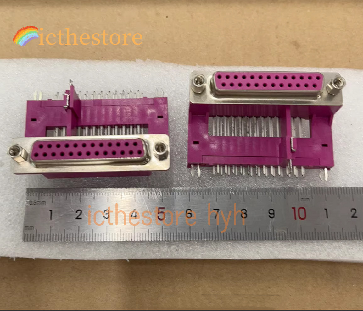2PCS D-SUB 25 Pin Female Bend angle 90 degrees PCB Socket Connector P/N1834805-1