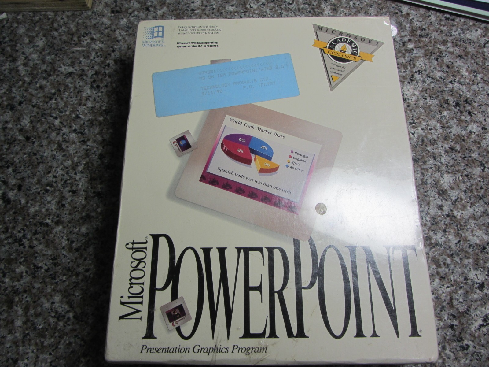VINTAGE Microsoft Powerpoint 3.0 Software 1992 SEALED for Windows 3.1