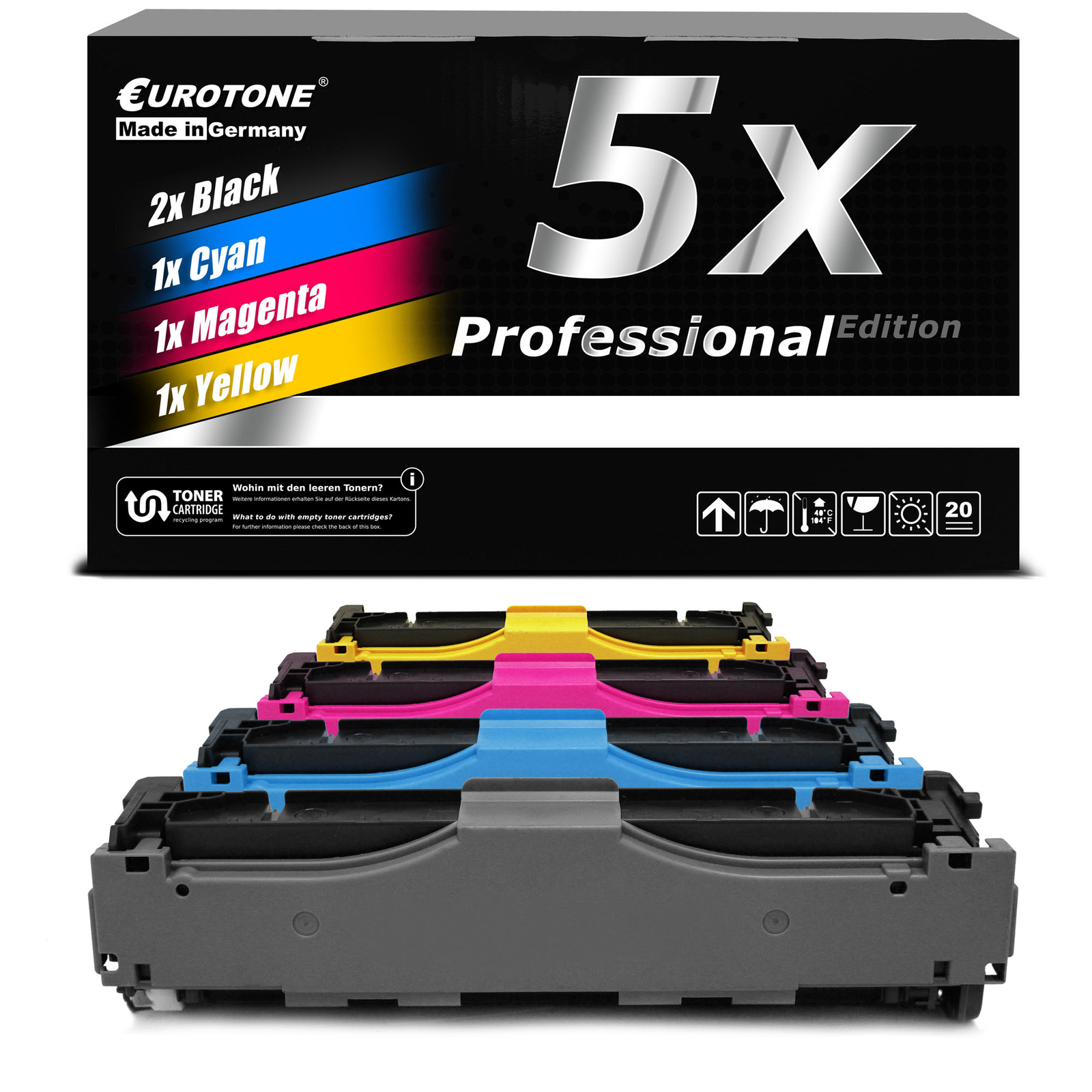 5X Eurotone PRO Toner For HPEcolor LaserJet CP-2025-N CM-2320-WI CP-2025-DN