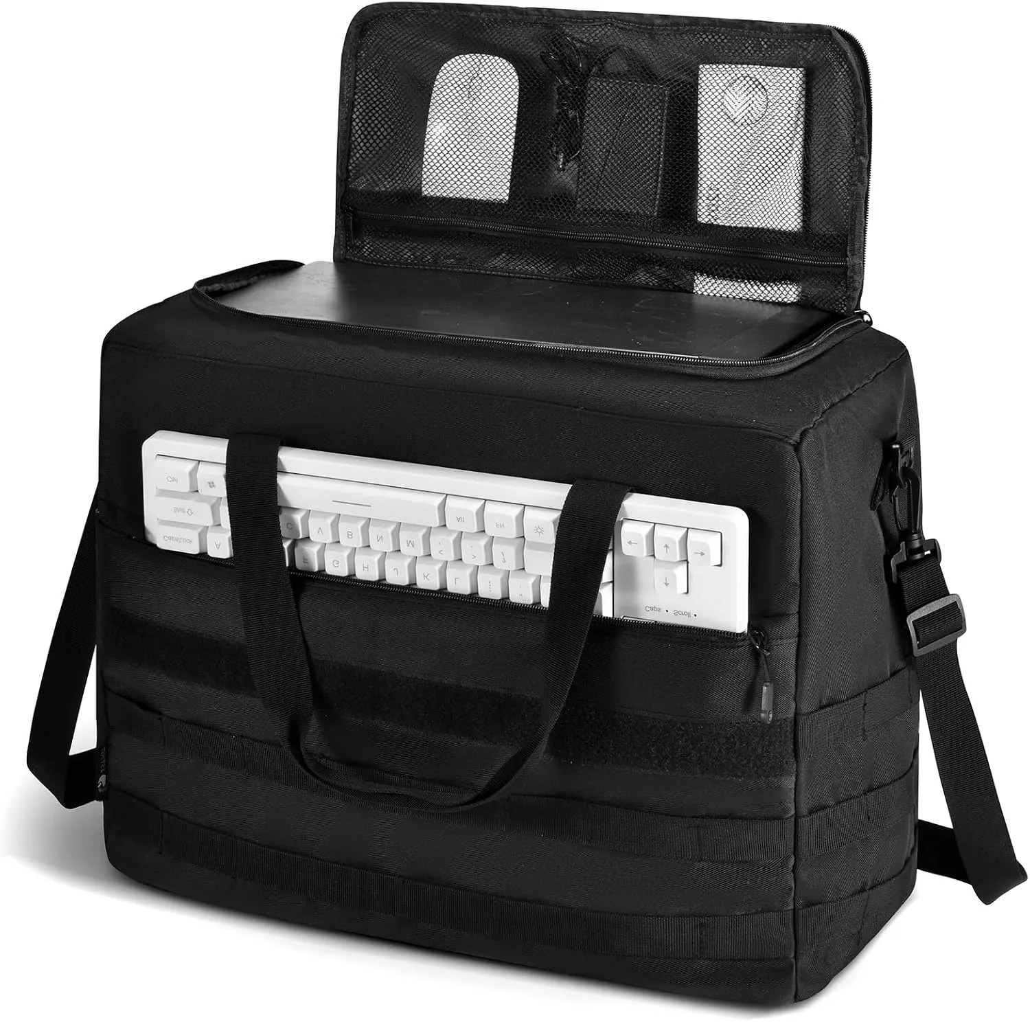 Portable Gaming PC Tower Carrying Case 18x14x8 Inch Travel Storage Bag Organizer