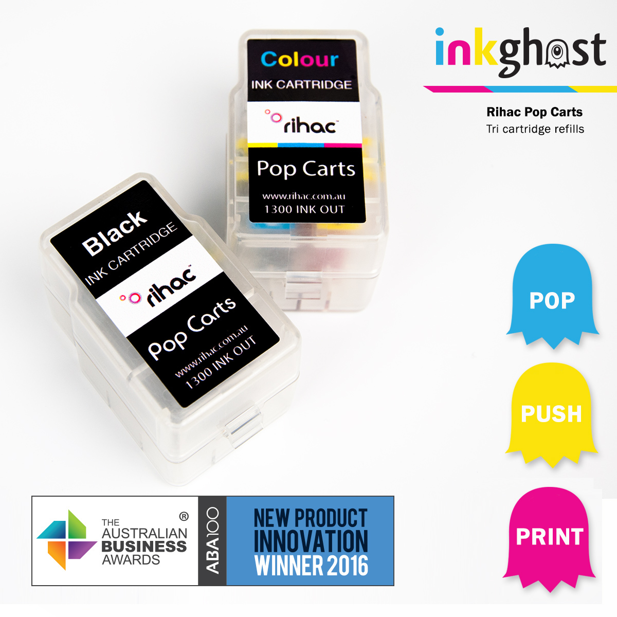 Rihac Pop Carts - for Canon PG-245 CL-246 Ink Cartridge refill Black & Colours