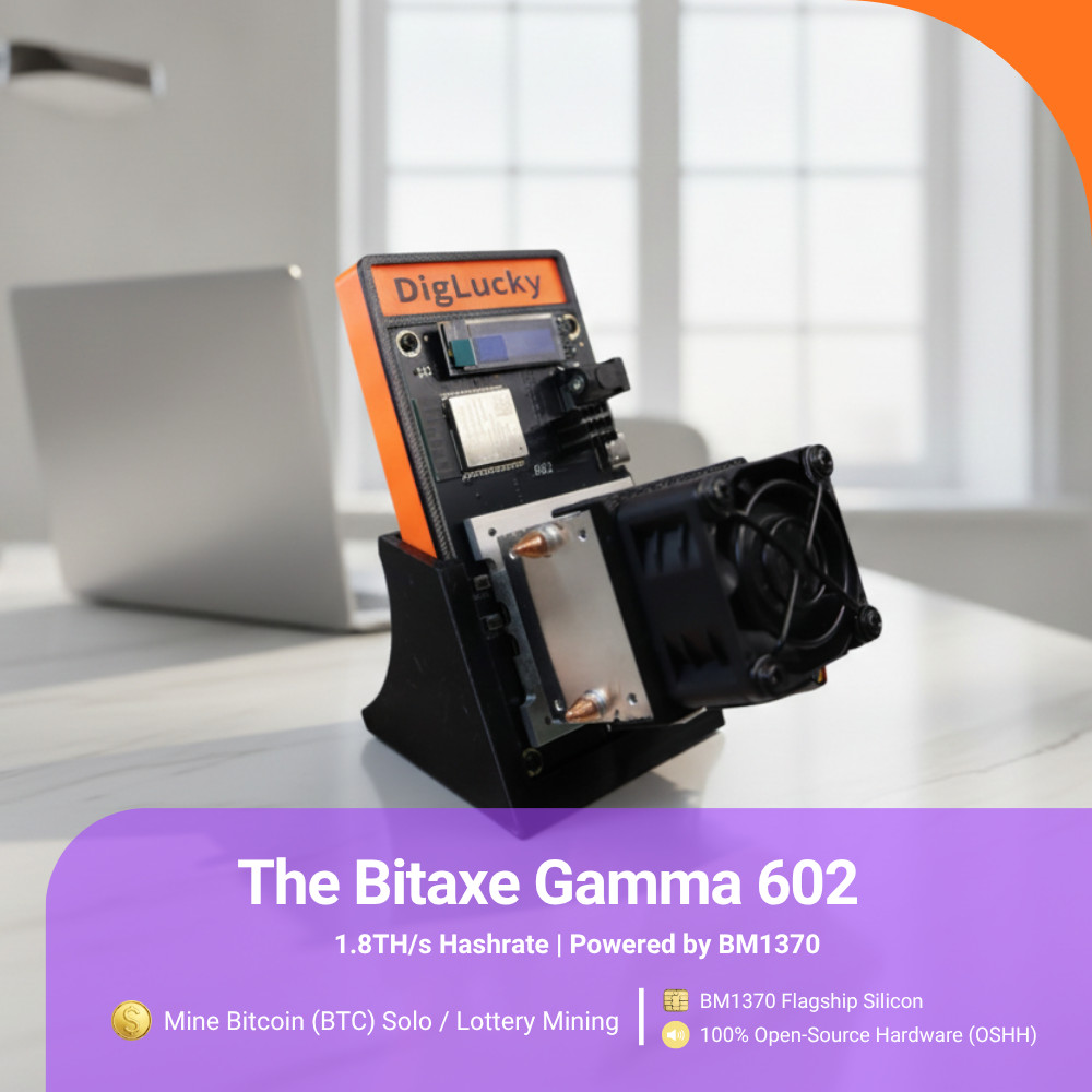 DigLucky Bitaxe Gamma 602 1.8T SHA-256 ASIC Compute Node  BM1370 US