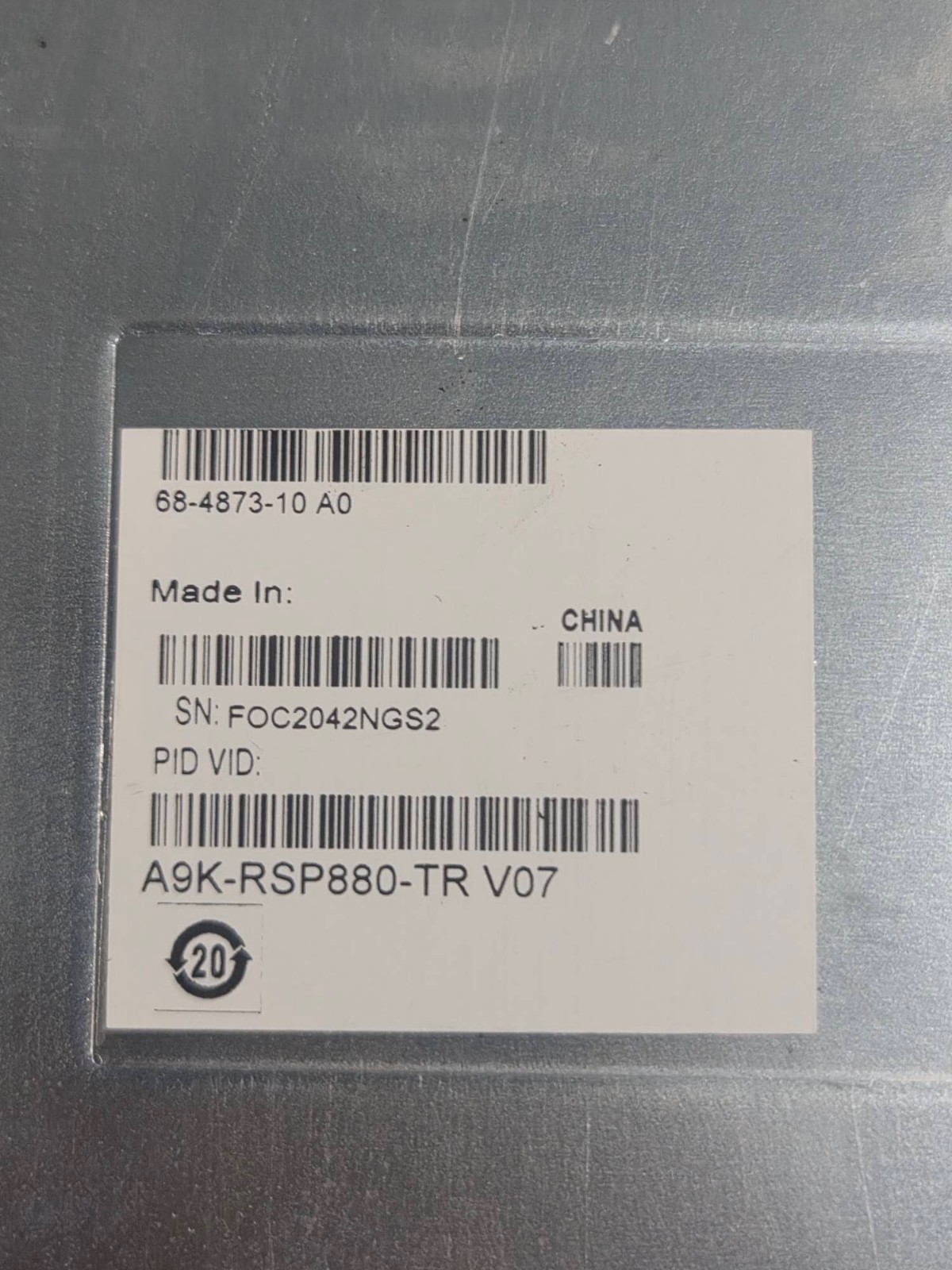 Cisco A9K-RSP880-TR V07 ASR 9000 Route Switch Processor 880 Packet Transport