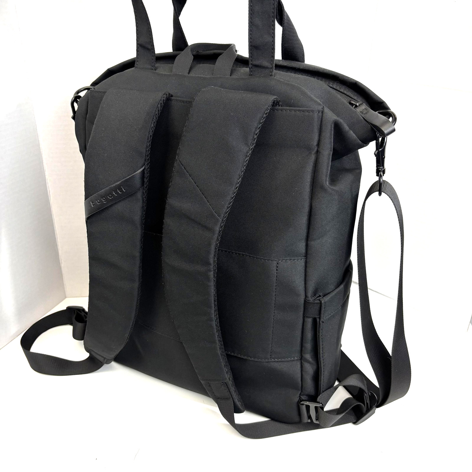 Bugatti Travel Backpack RFID Bag Black Protection Padded Work CNV2538BU-BLACK