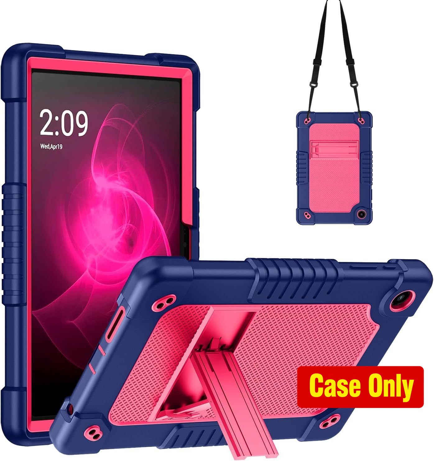 Case for T-Mobile Revvl Tab 2 10.1 Inch, Shockproof, Built-in Kickstand, Strap