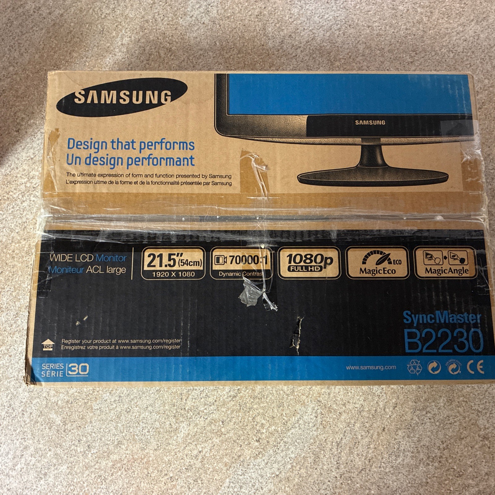 Samsung B2230 21.5" LCD Monitor VGA,   w/ STAND , VGA & POWER CABLES  / Test