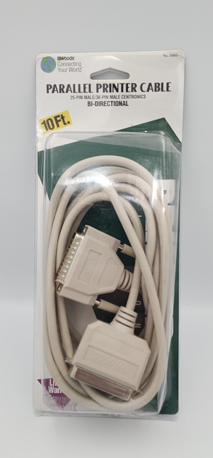 10FT DB25 25-Pin Parallel Male to CN36 Centronics Male IEEE 1284 Printer Cable