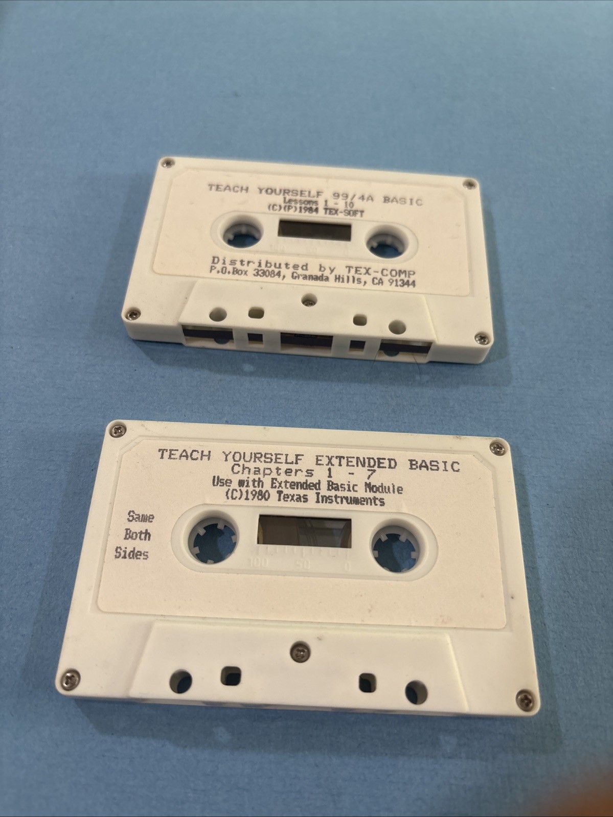Vtg  Texas Instruments Teach Yourself Basic Cassettes & Ext Basic, 1980 /1984