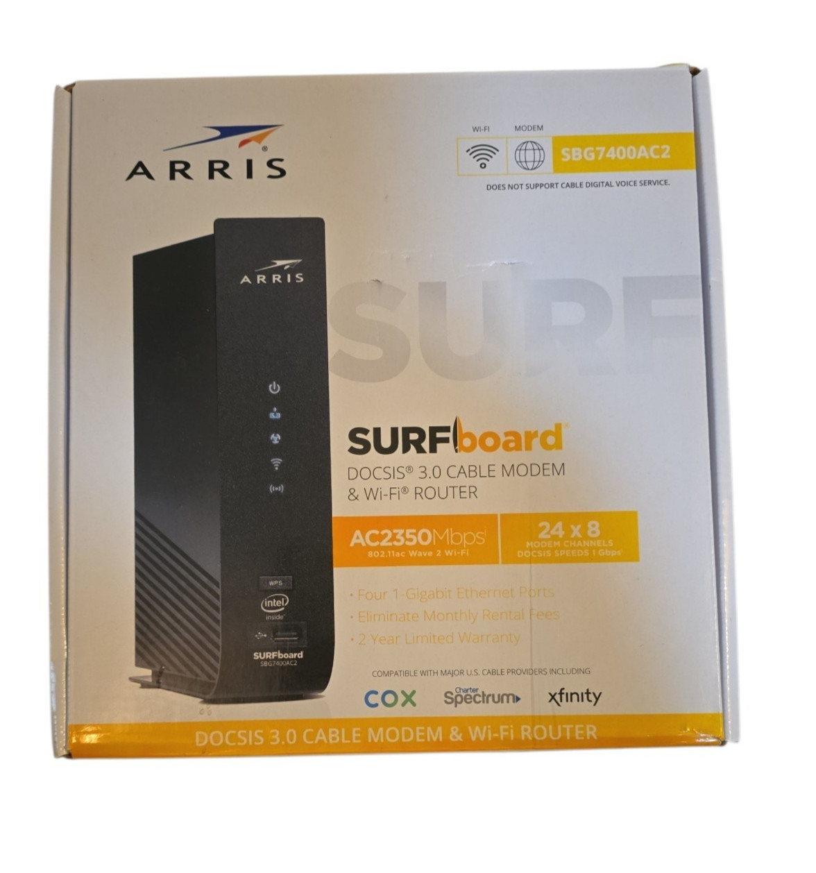 ARRIS SURFboard SBG7400AC2 DOCSIS 3.0 Cable Modem & AC2350 Wi-Fi Router