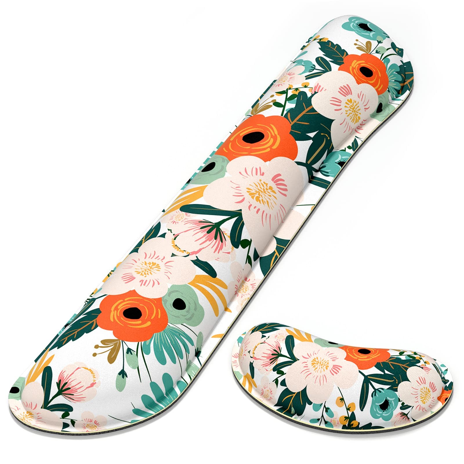 Dapesuom Enlarge Keyboard Wrist Rest, Memory Foam small, Cute Pink Flowers