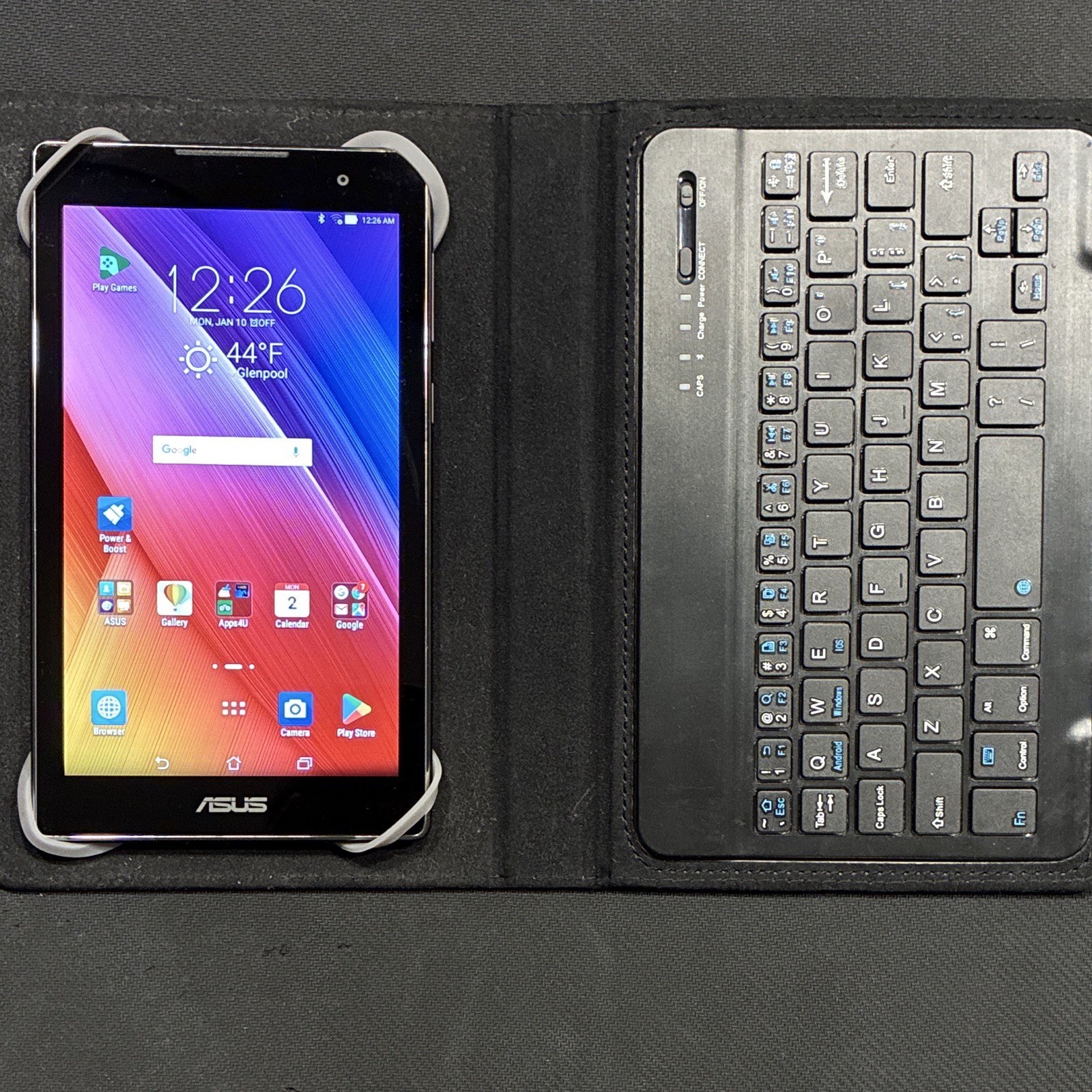 ASUS tablet with Black Keyboard Folio Case for ASUS ZenPad Tablet