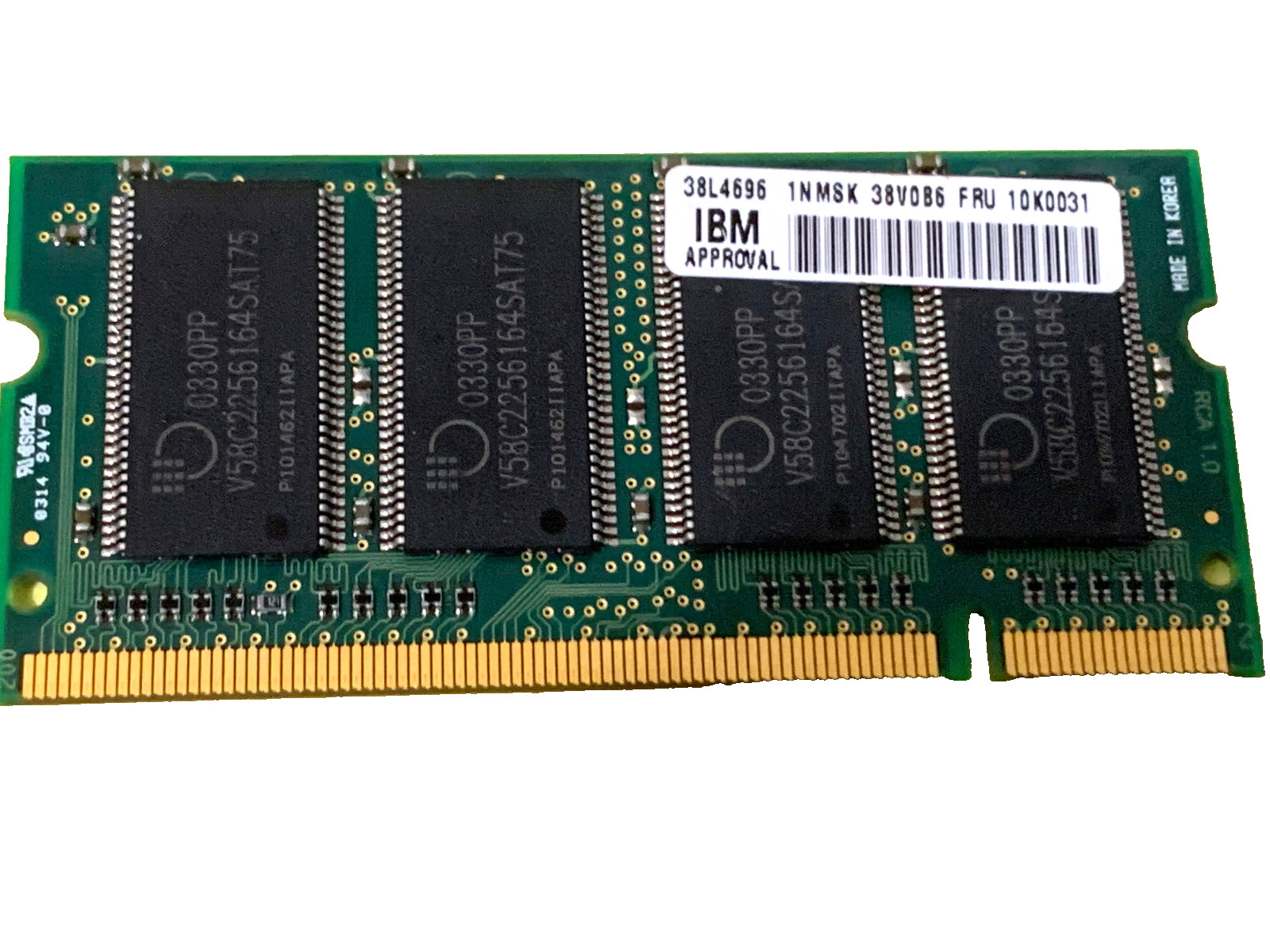 10K0031 - IBM  ThinkPad   256MB   CL 2.5 SODIMM MOSEL VITELIC PC2100U-2533-0-A0