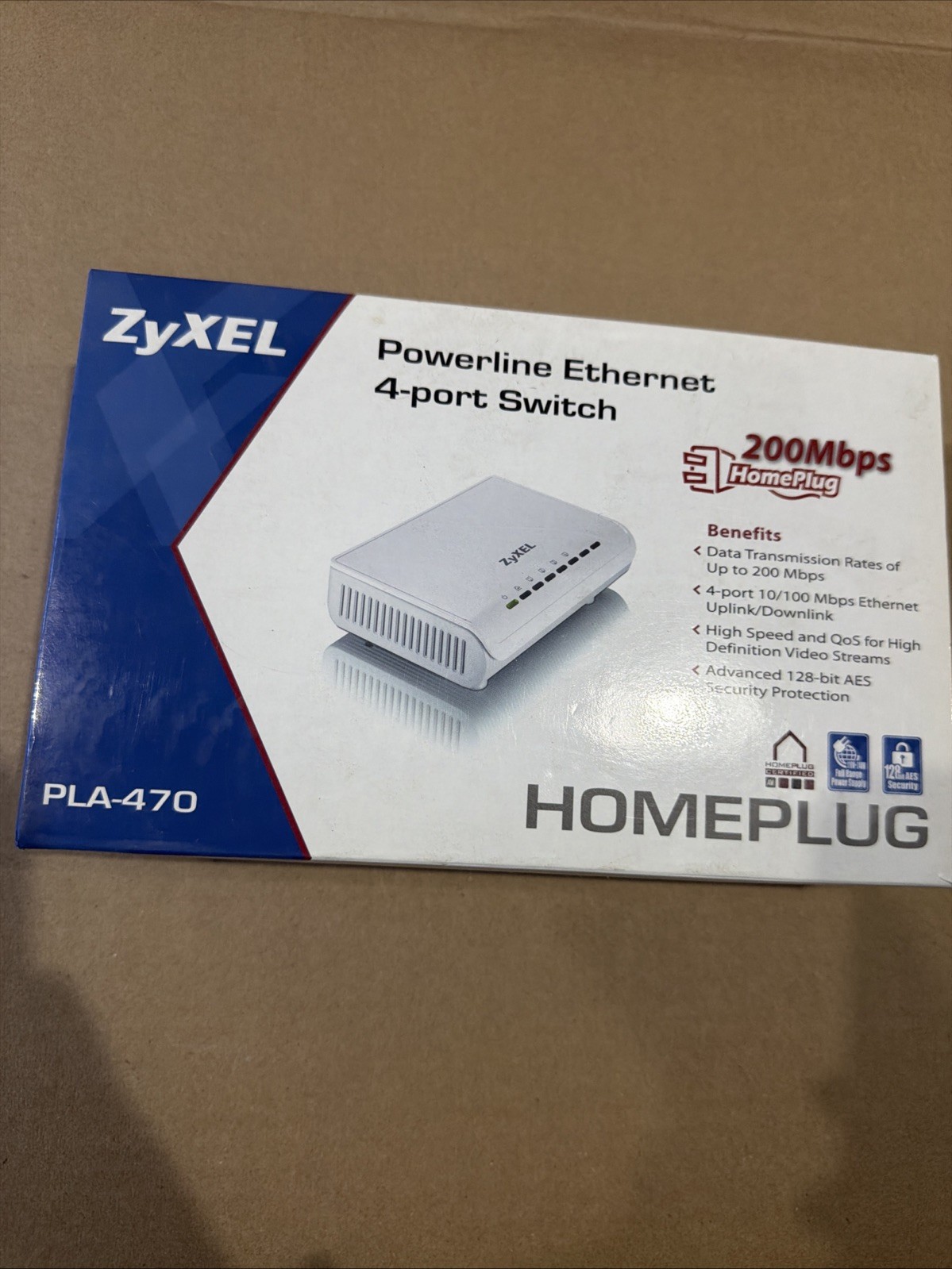ZyXEL PLA-400 V2 HOMEPLUG POWERLINE ETHERNET ADAPTER NEW