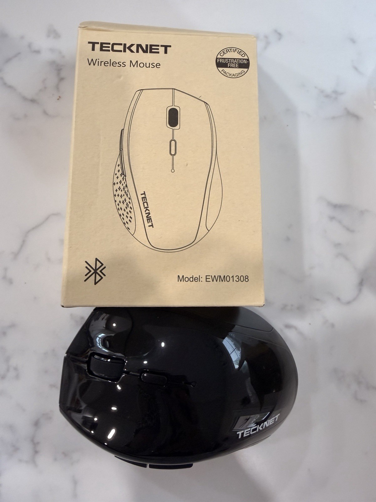 Tecknet Black Wireless Bluetooth Mouse MODEL:EWM01308 New In Box