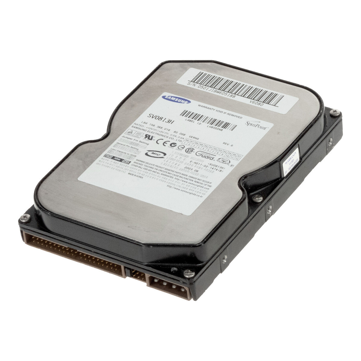 HARD DRIVE SAMSUNG SpinPoint V60 SV0813H 80GB 5.4K 2MB ATA 3.5'' 