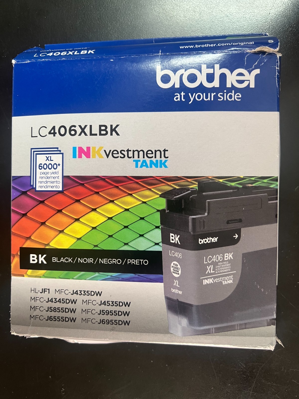 Brother LC406XL-BK Genuine High-Yield Ink Cartridge Black 3584
