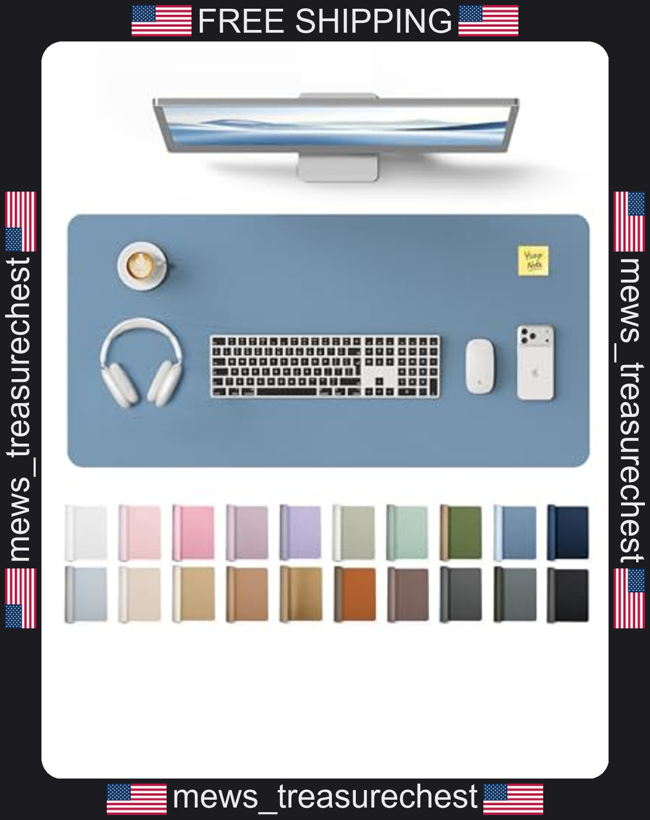 Leather Desk Protector Large Mouse Pad Non-Slip Waterproof Surface
