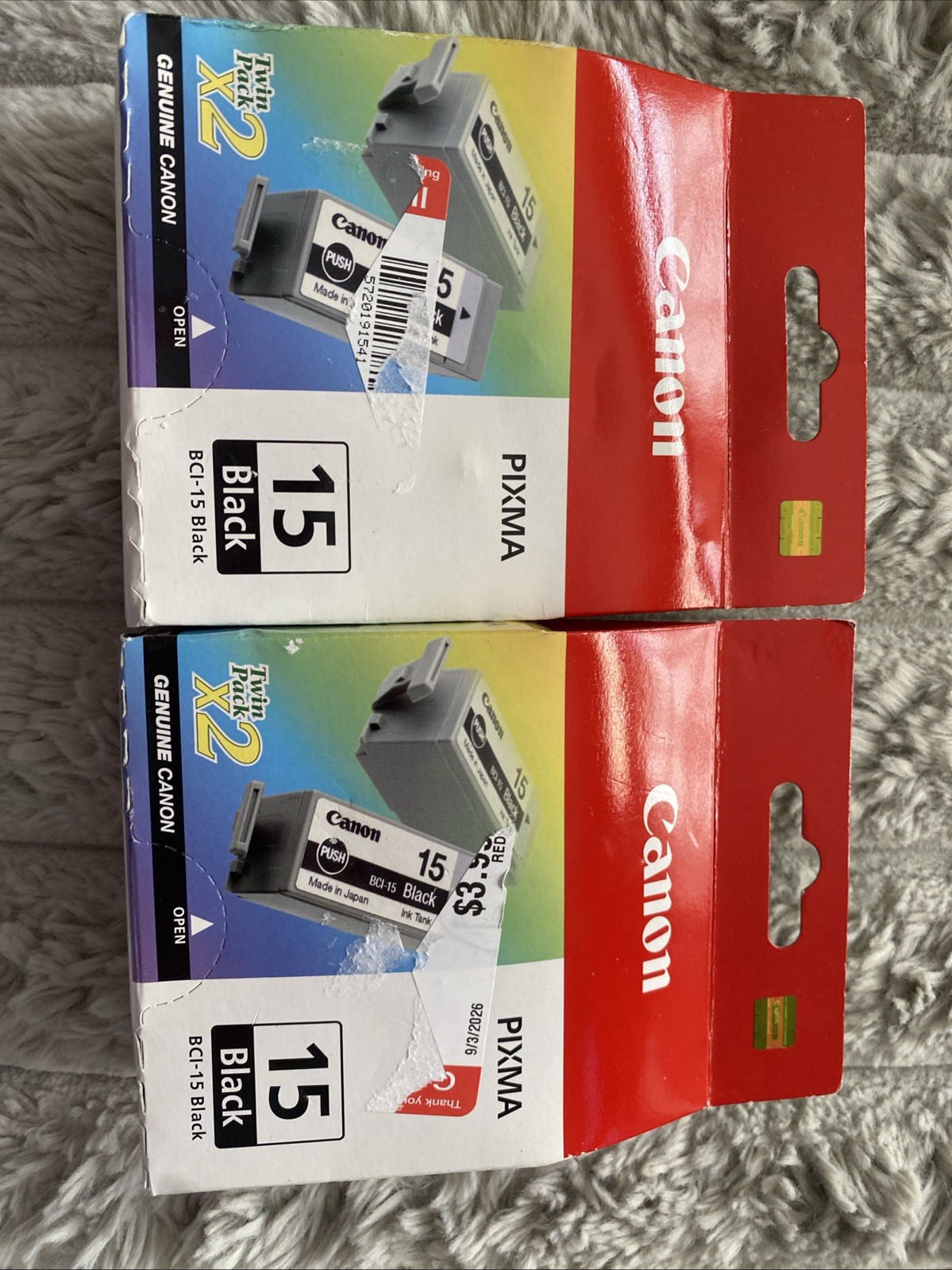 Canon PIXMA BCI-15 Black Ink Twin Pack  Two 2  New  Sealed