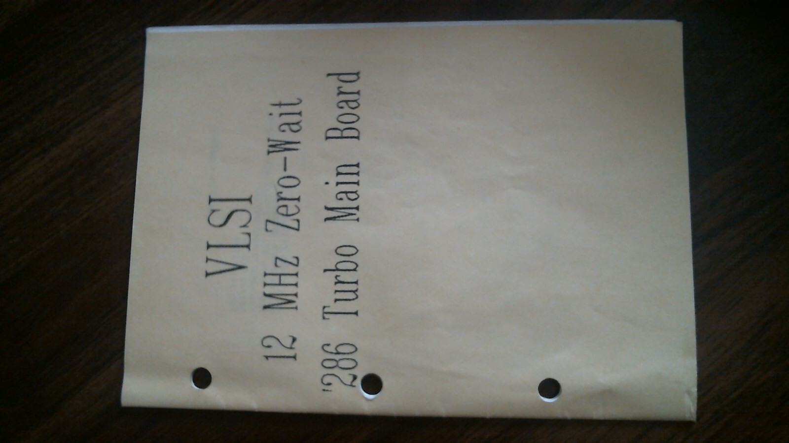 User's Manual - VLSI 12 MHz Zero-Wait 286 Turbo Main Board
