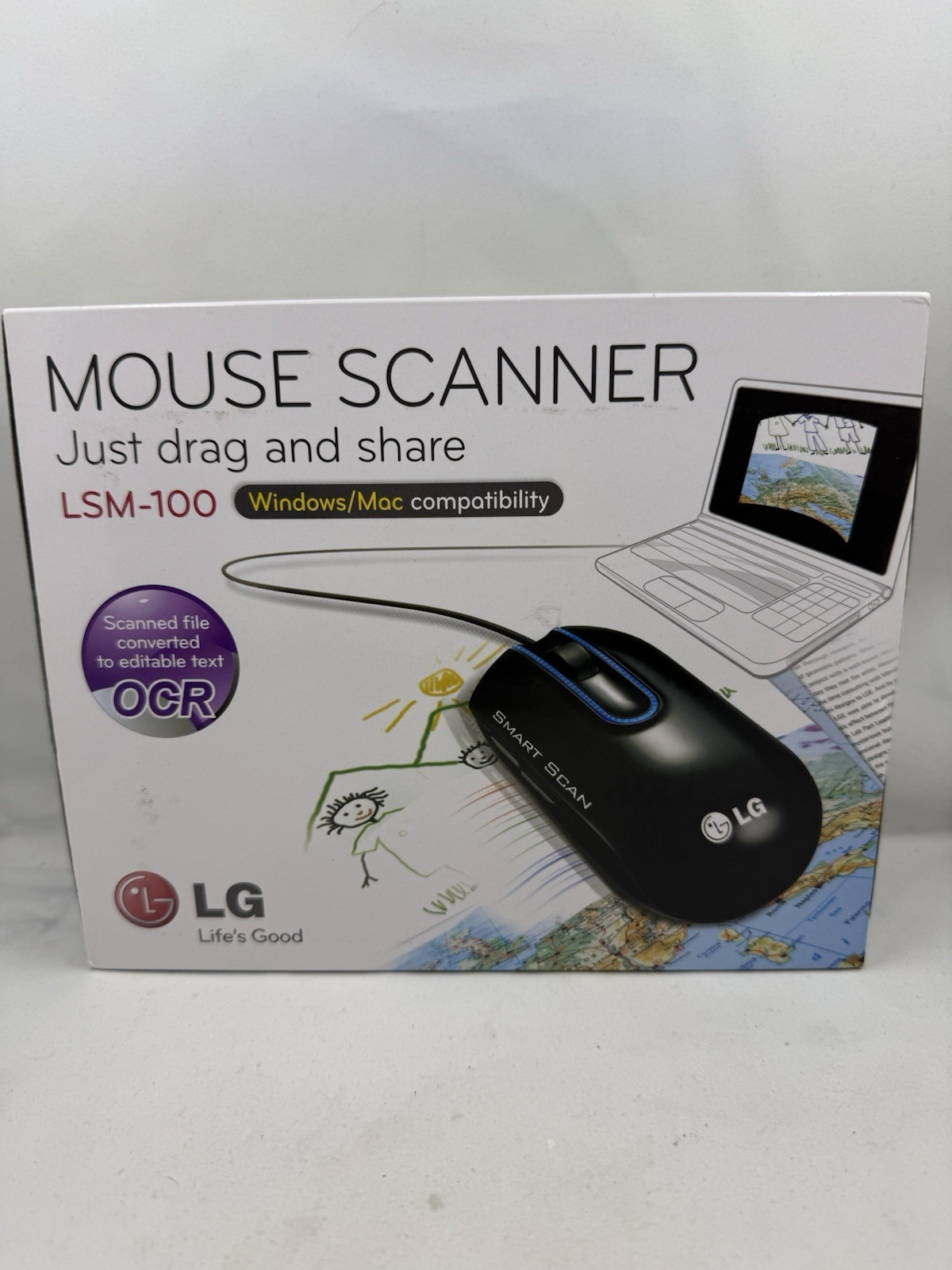 LG LSM-100 Mouse Scanner Smart Scan Black MCL1U 1200 DPI Mac / Windows XP / 7