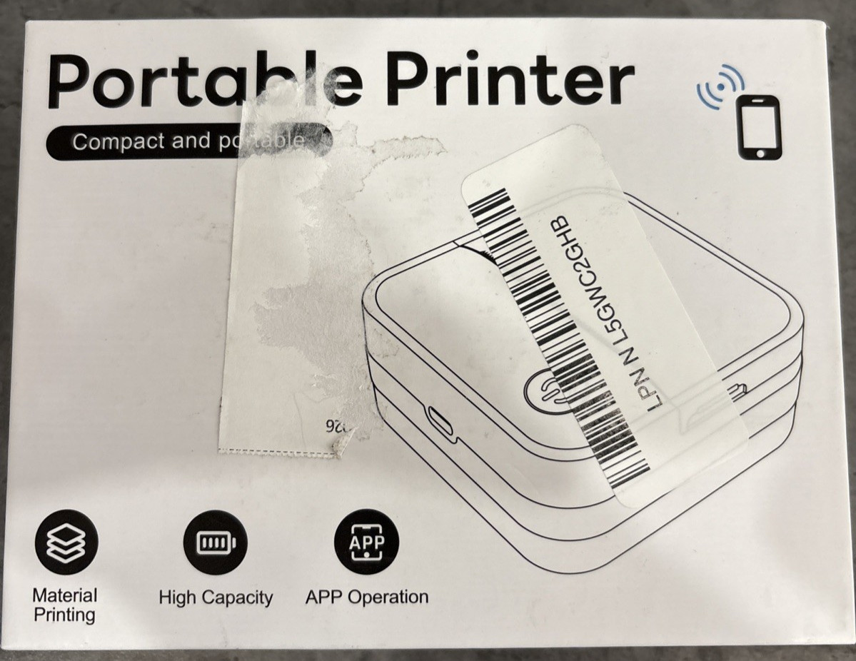Portable Printer Compact Light w/app operation, Blue, High Capacity