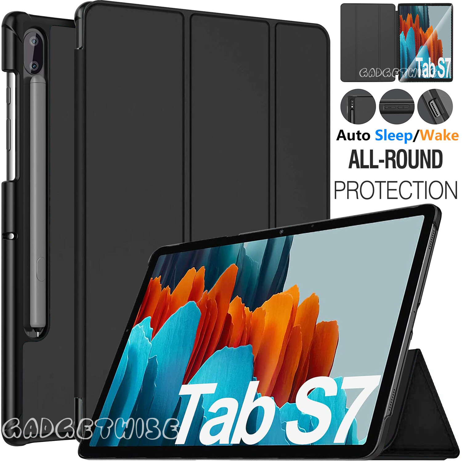 Smart Case Leather Magnetic Tough Cover For Samsung Galaxy Tab S7 11" & S7 Plus